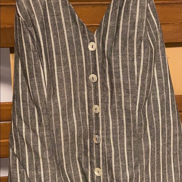 NWOT Open Back, Halter Striped Romper - Picture 3 of 3